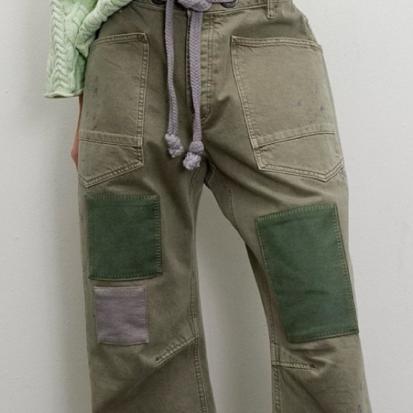 FP Movement by Free People Green Flare Wide Leg Jeans - Picture 2 of 5